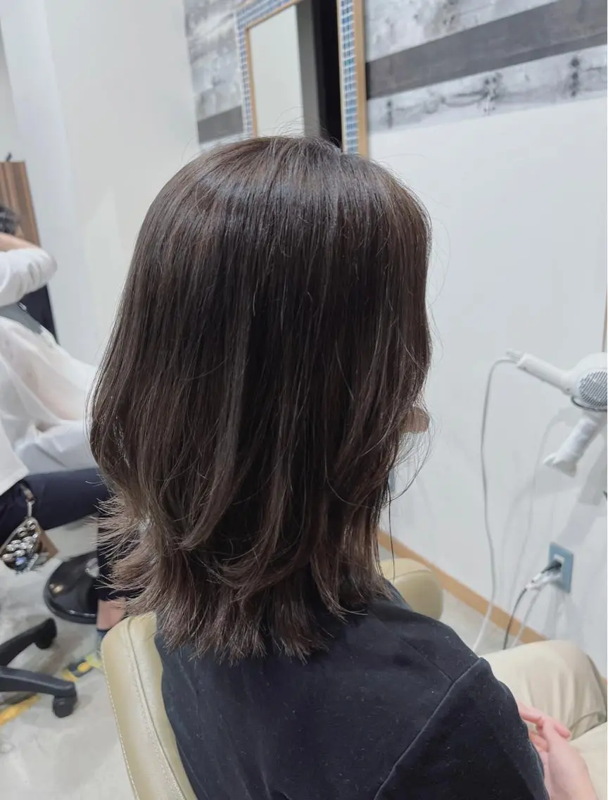 ミディアム カラー ヘアアレンジ キッズ バレイヤージュ ベージュカラー ブリーチ ケアブリーチ 透明感カラー カット ヘアカラー トリートメント 五反田　美容院☆張 明星☆韓国ヘアのヘアスタイル