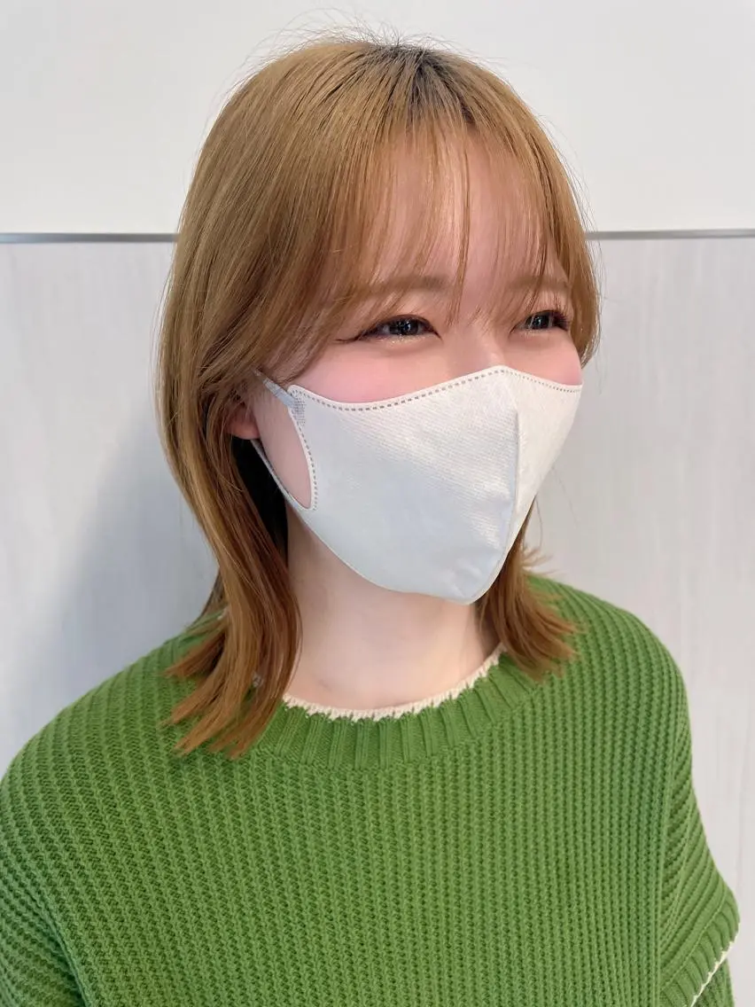 ミディアム くびれヘア 顔周りカット 韓国風ヘア 小顔カット フクダ ジュリのヘアスタイル