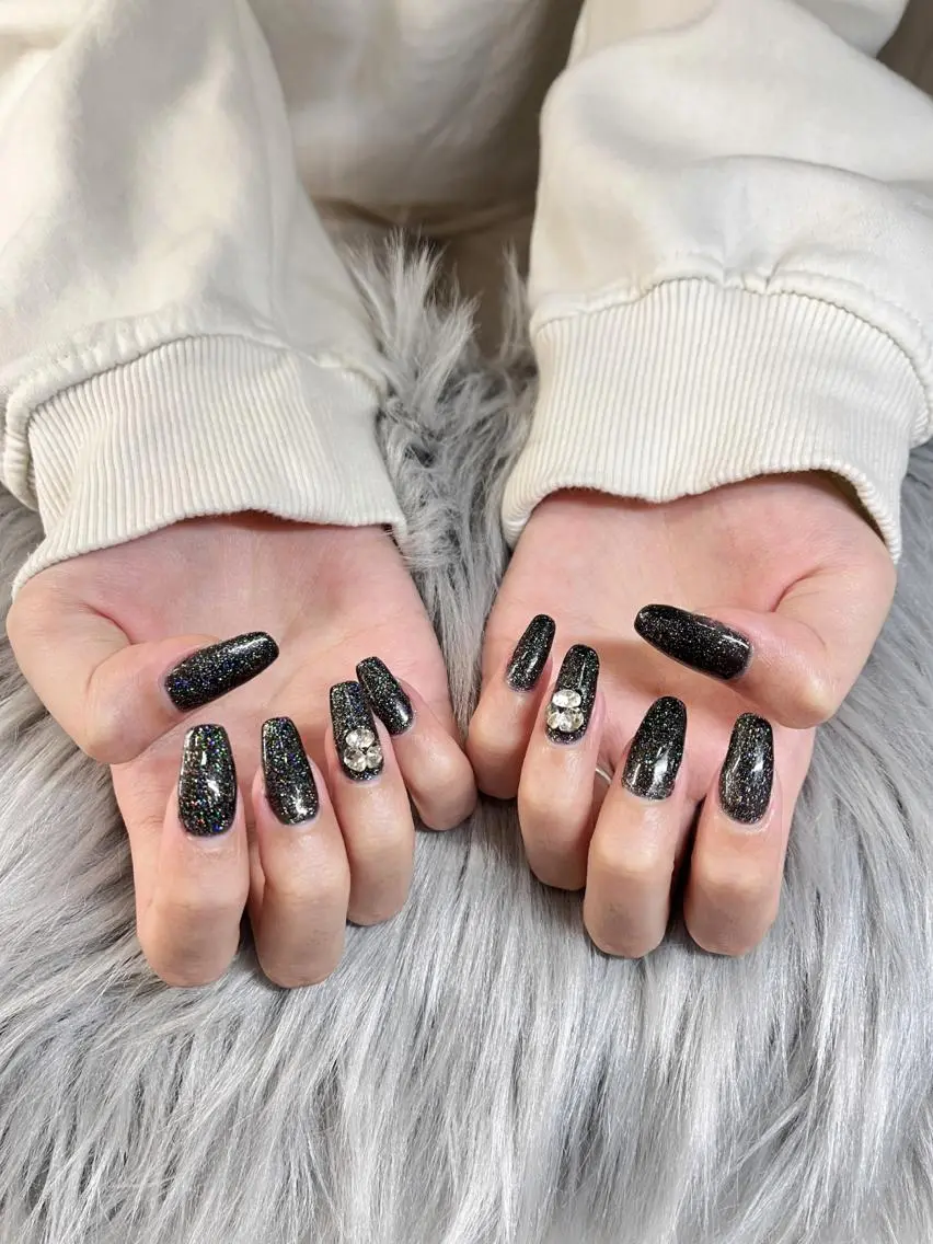 ネイル ラメ(グリッター) ワンカラーネイル ストーンネイル SEPTNAIL NISHIZAKIのネイルデザイン