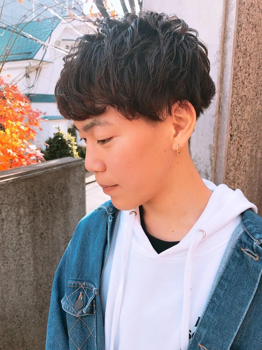 ショート パーマ ヘアアレンジ メンズ カット パーマ ちこ .のヘアスタイル