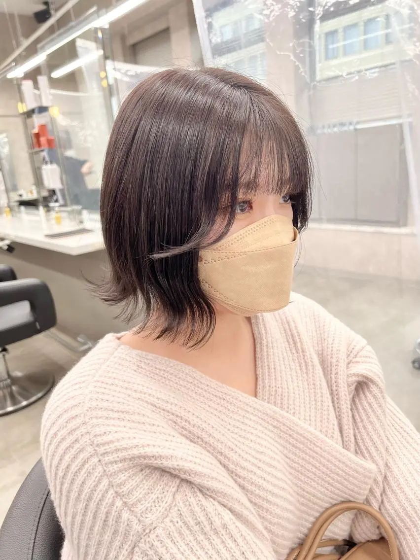セミロング カラー パーマ ヘアアレンジ メンズ キッズ ネイル マツエク・マツパ アイブロウ 上品＆韓国風 🥀海心🥀のヘアスタイル