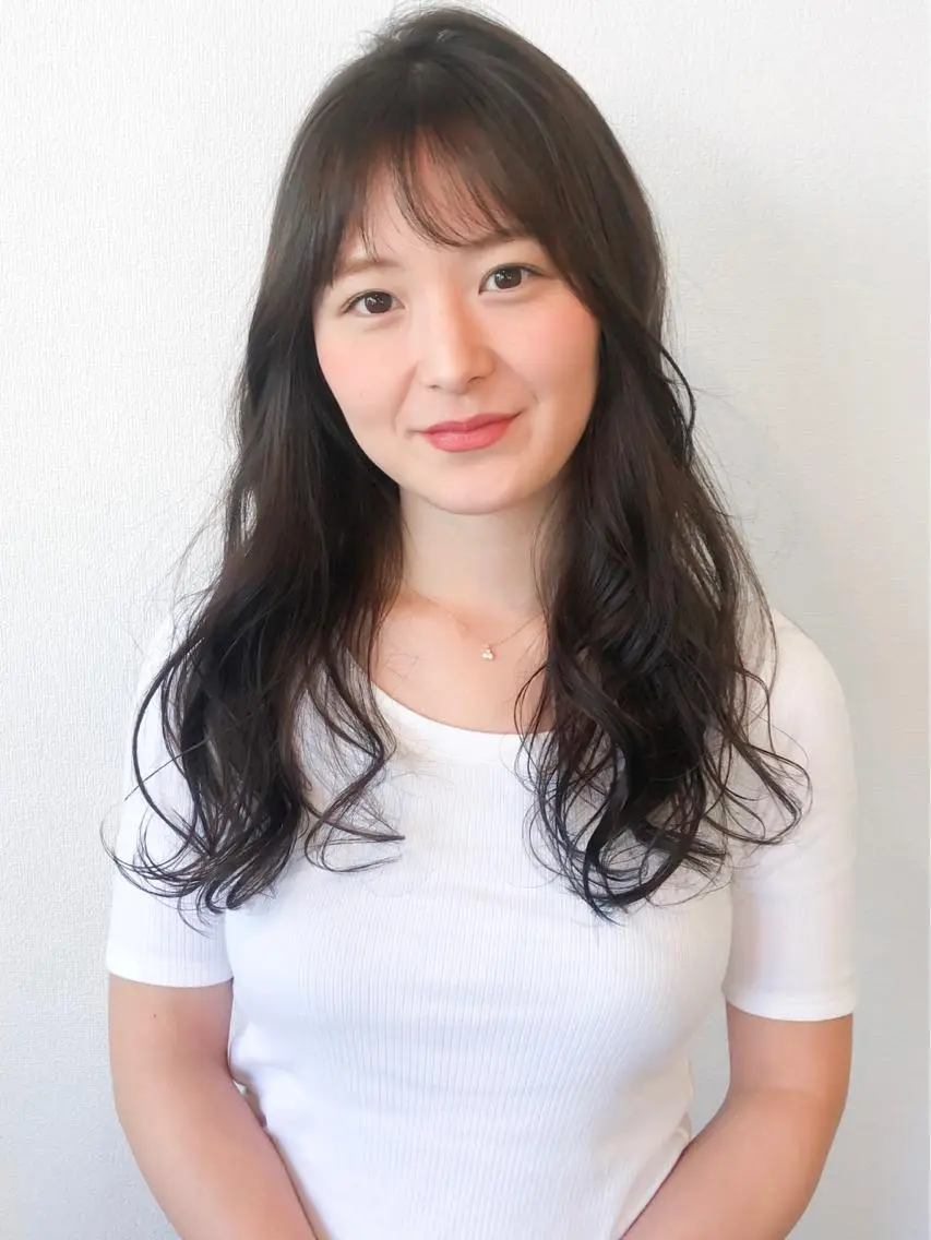 ロング カラー パーマ ダメージレスサロン✨ kayo🌱のヘアスタイル