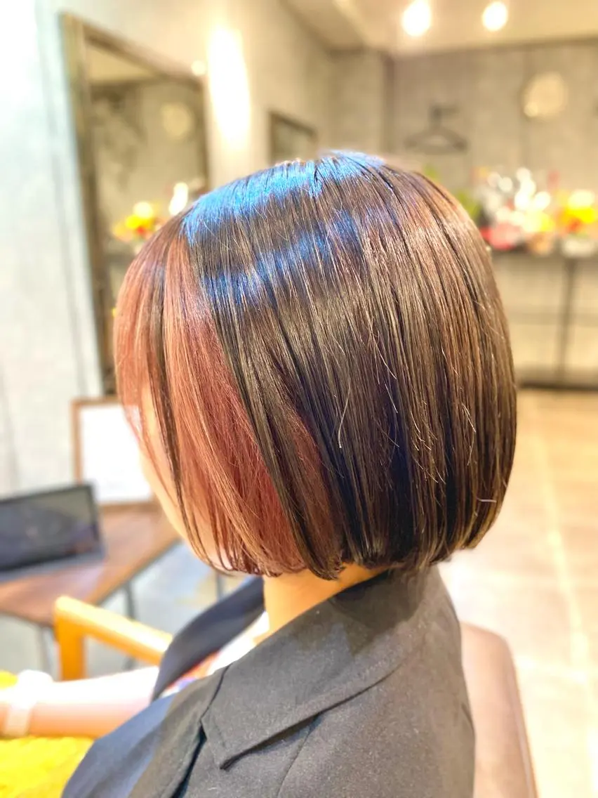 ショート カラー ブリーチ ピンクカラー バイオレットカラー マンツーマン/透明感 foi hairのヘアスタイル