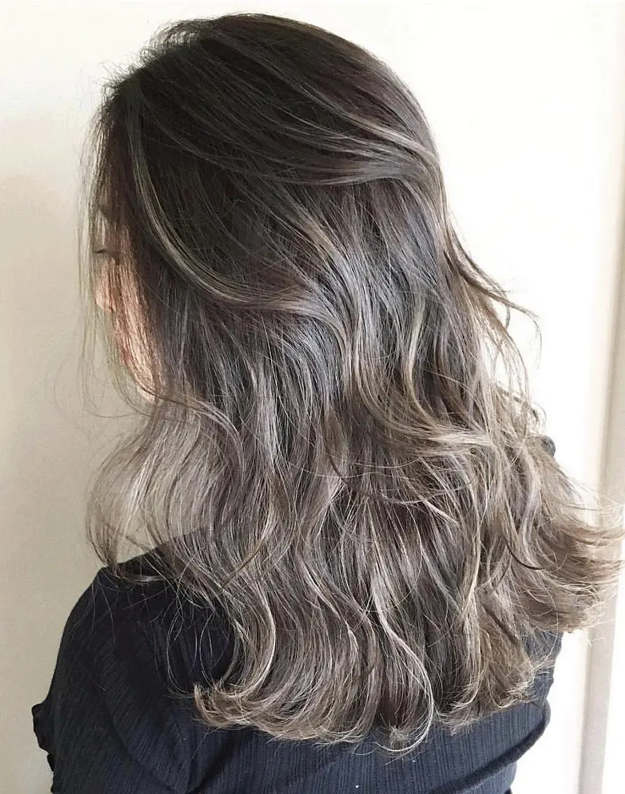 セミロング カラー パーマ ヘアアレンジ チビ編み込みエクステ シールEXどぅ〜すのヘアスタイル