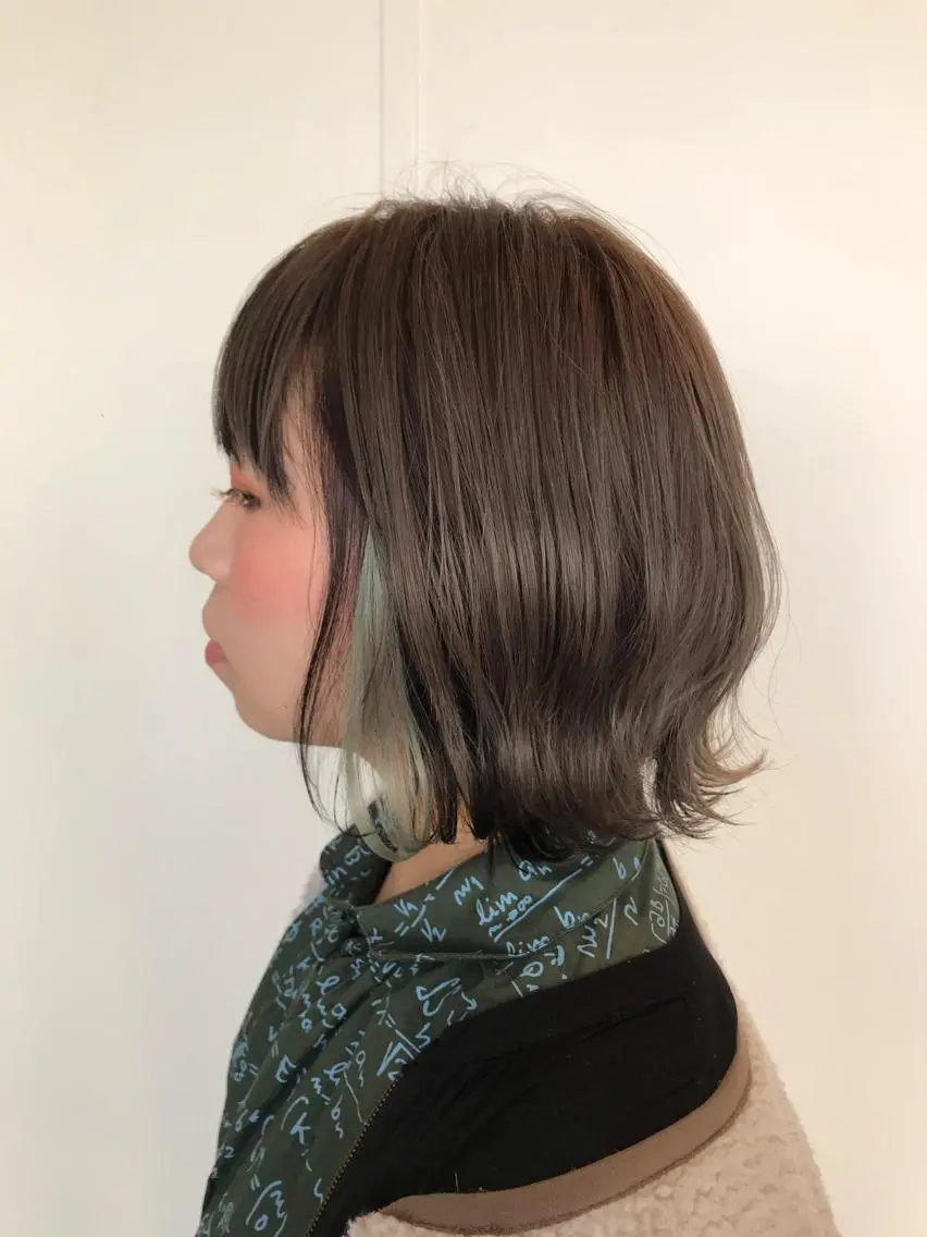ミディアム カラー シールエクステ デザインカラー エクステ 透明感カラー/ 寺田千雅子のヘアスタイル