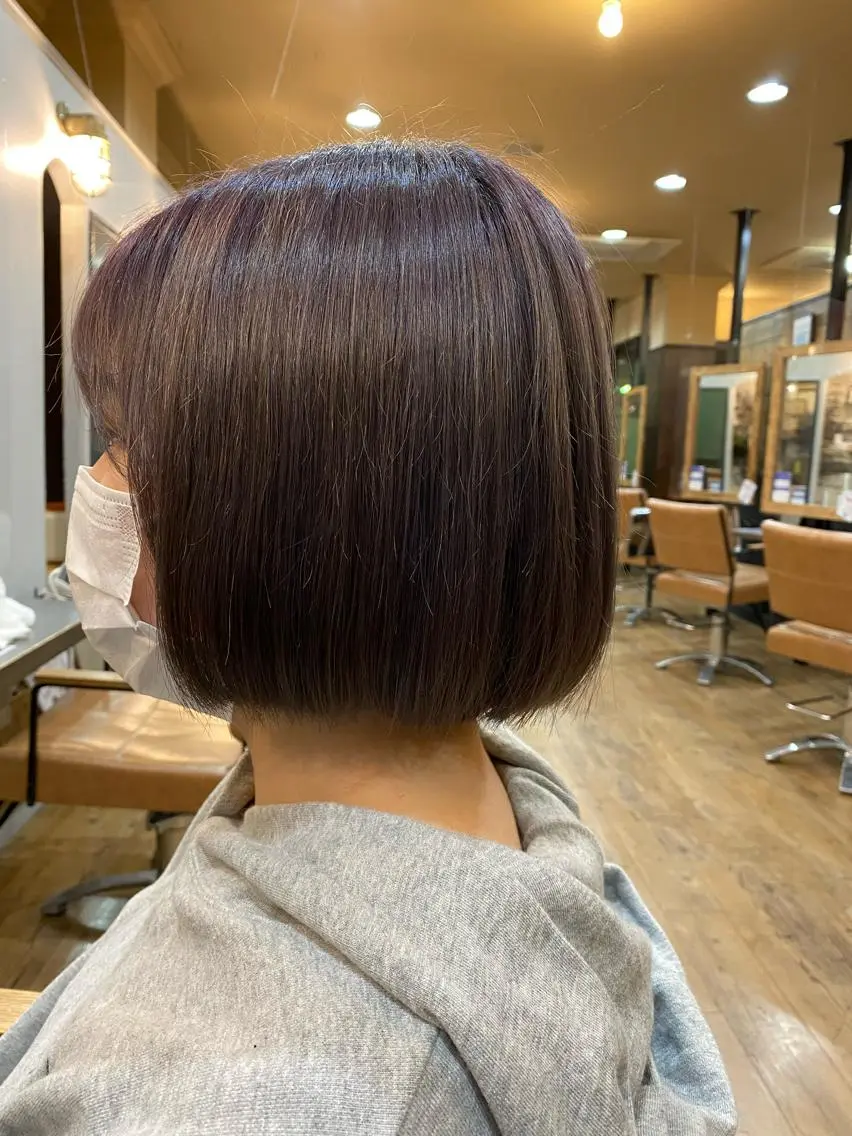 ショート 切りっぱなしボブ ボブ カット 特殊カラー特化 ✂️SHIAN フジのヘアスタイル