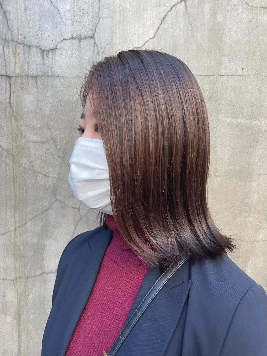 ミディアム カラー ヘアアレンジ ブラウンカラー ショコラブラウン 透明感カラー カット トリートメント 髪質改善カラー&TR 縮毛矯正/弱酸性矯正のヘアスタイル