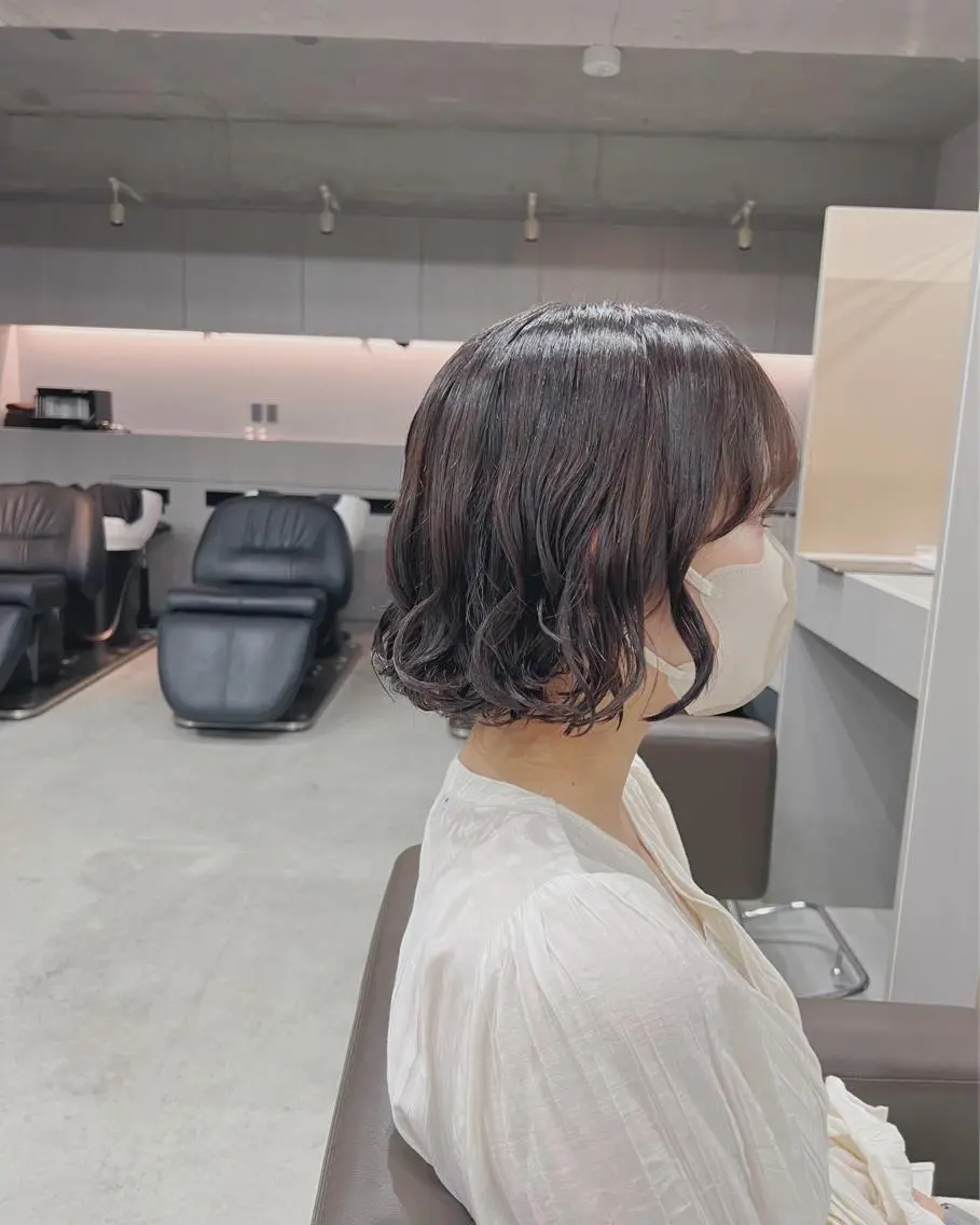 パーマ カット パーマ トリートメント ボブパーマコテ巻き風 パーマNo1深江秀平のヘアスタイル