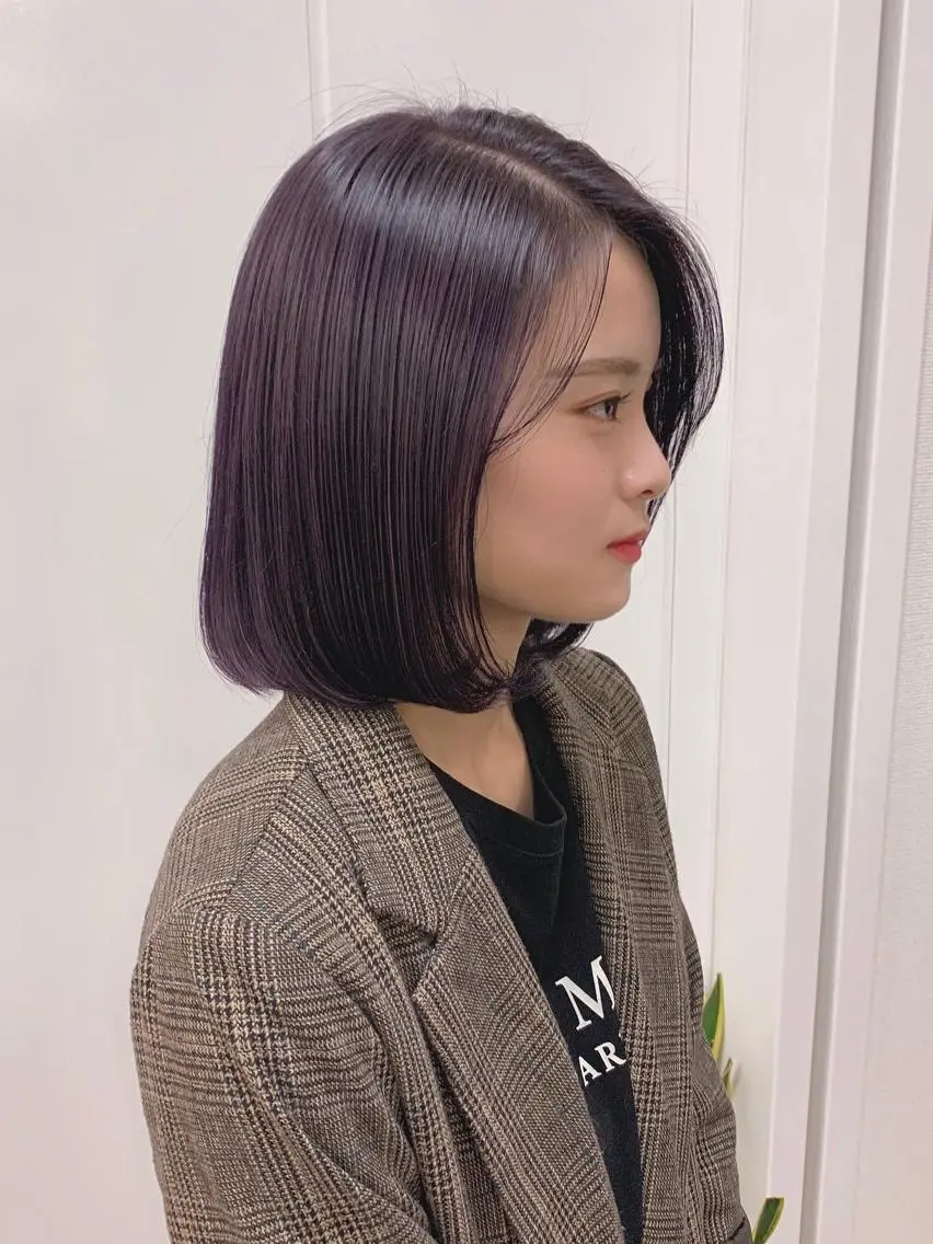ミディアム カラー ヘアアレンジ ディープラベンダー ラベンダーカラー 柔らか垢抜けｶﾗｰと ｶｯﾄ🫧ASUKAのヘアスタイル