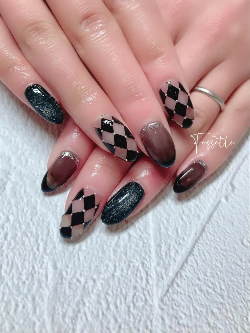 ネイル クリアネイル フレンチネイル マグネットネイル ハンドネイル nailsalon Fossetteのネイルデザイン
