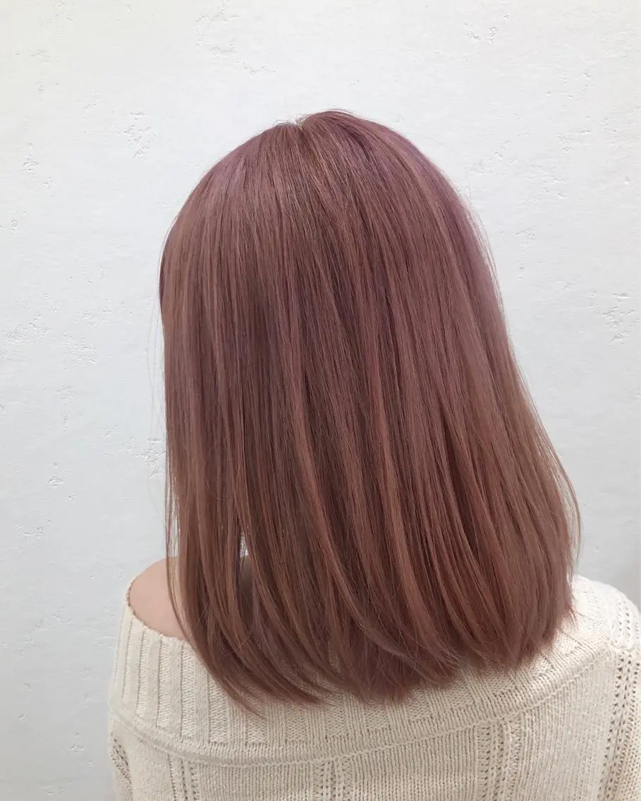 ミディアム カラー ブリーチ ピンクカラー ヘアカラー ニュアンスカラー🫧 加納のヘアスタイル