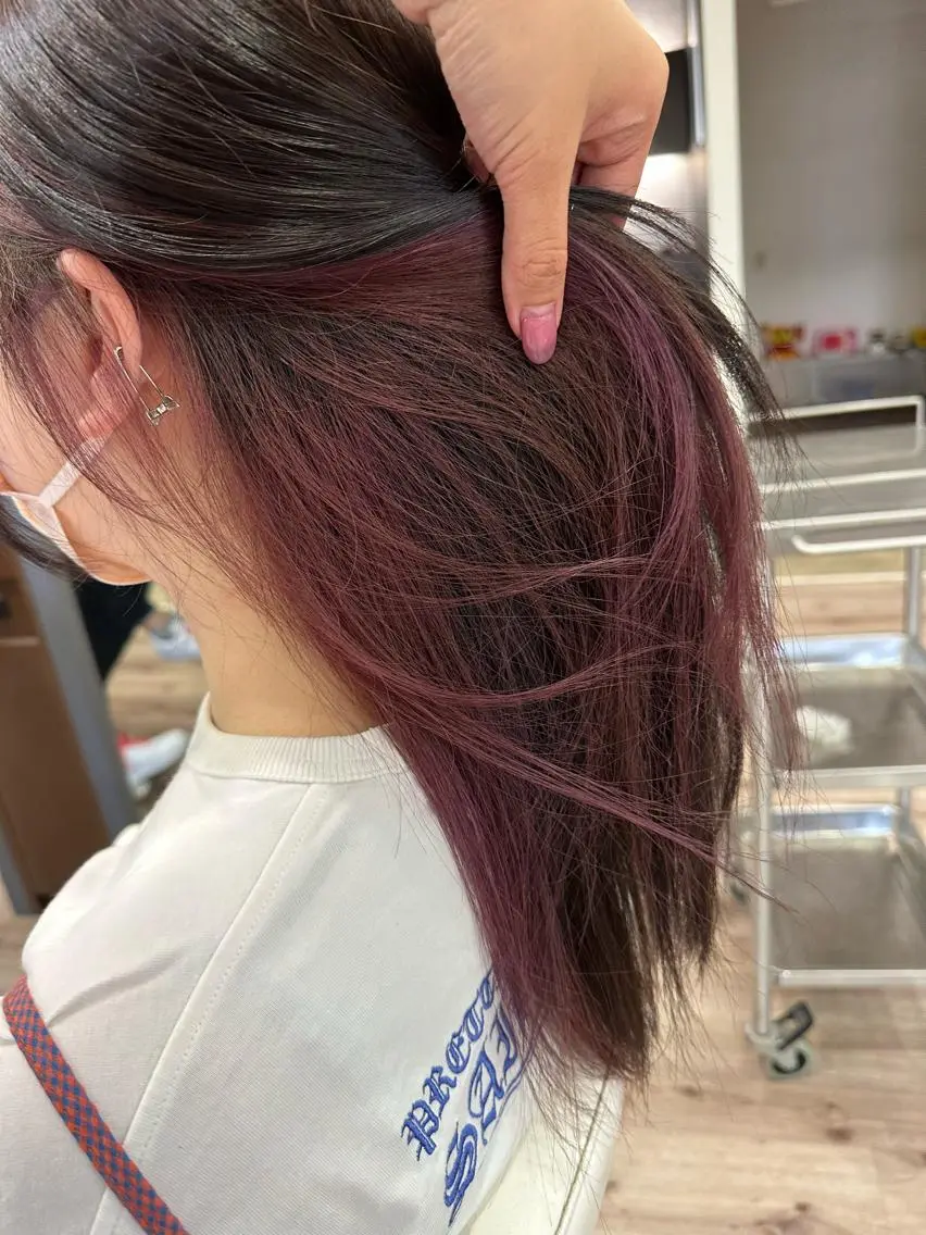 ロング カラー ブリーチ ラベンダーカラー ピンクカラー ピンクラベンダー たなか りなのヘアスタイル