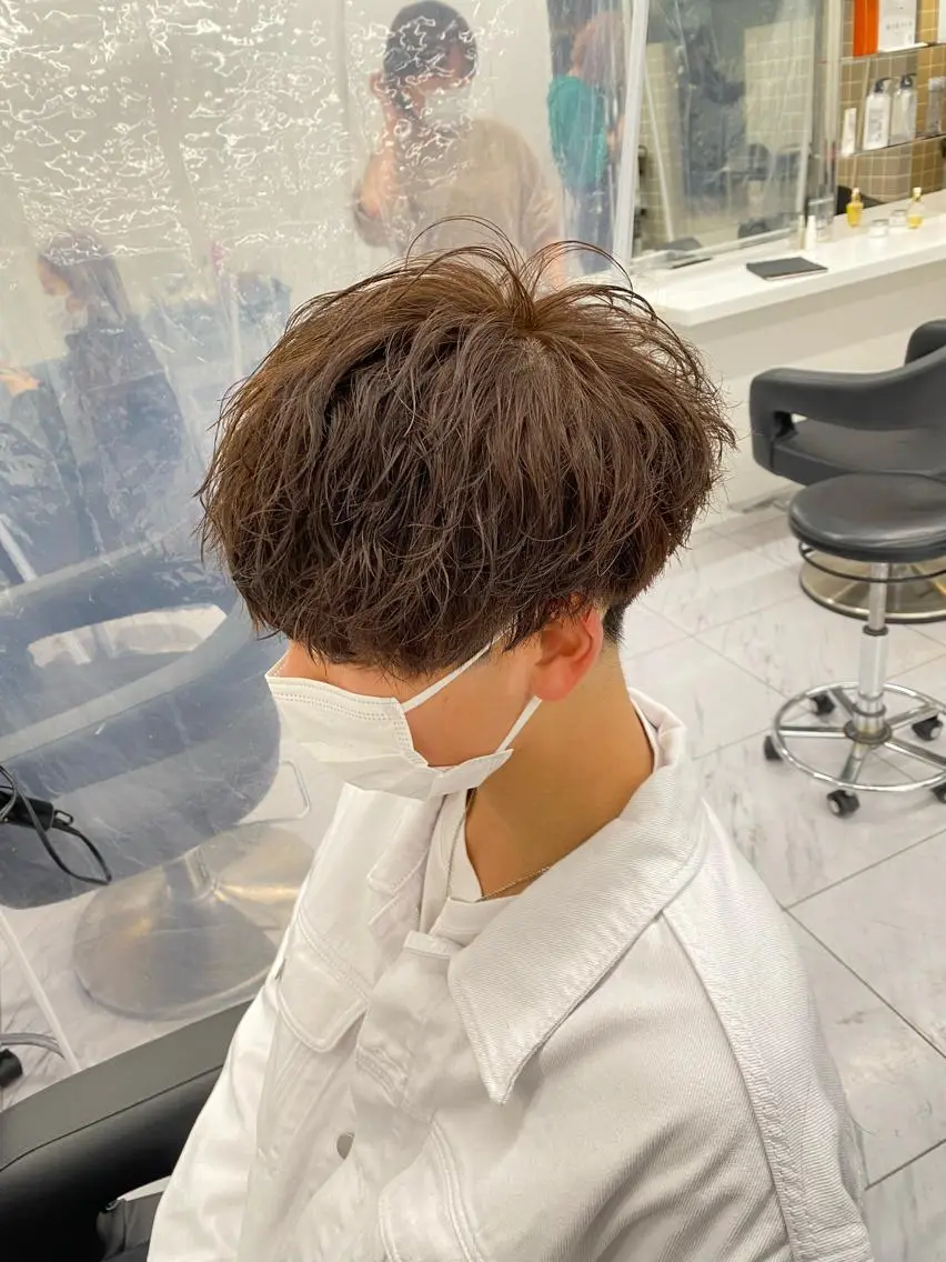 セミロング パーマ ヘアアレンジ メンズ メンズ特化 水口湧太のヘアスタイル