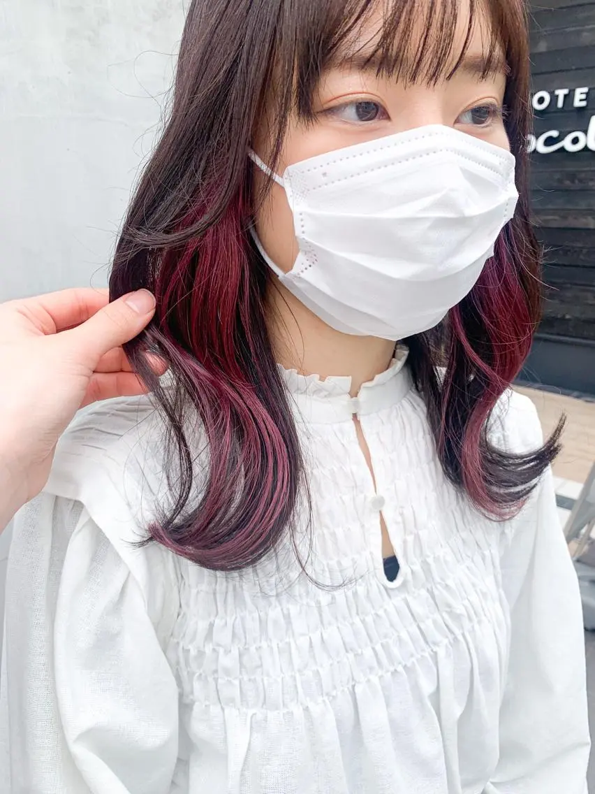 セミロング カラー ヘアアレンジ ヘアカラー トリートメント yuka .のヘアスタイル