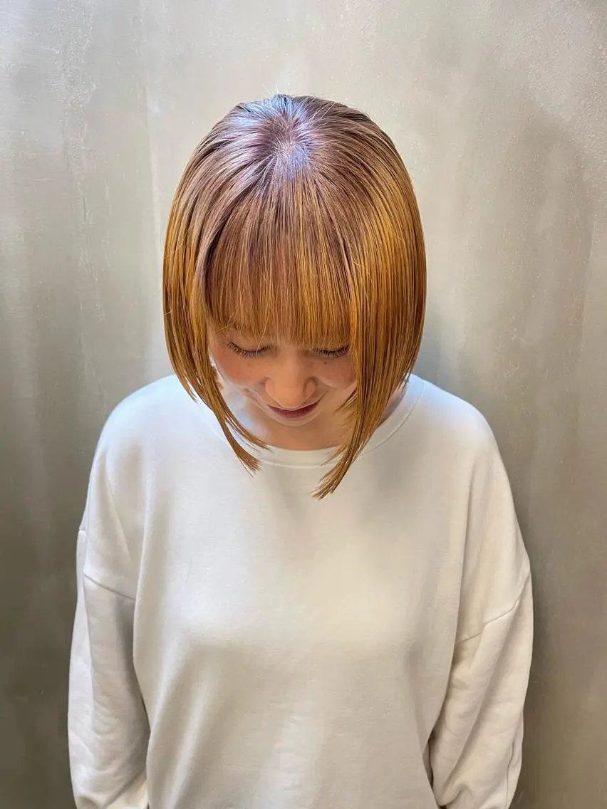 ミディアム カラー パーマ ヘアアレンジ メンズ キッズ ネイル マツエク・マツパ アイブロウ ベージュカラー 眉カラー カット ヘアカラー トリートメント tatsumi/ボブ ウルフ/レイヤーのヘアスタイル