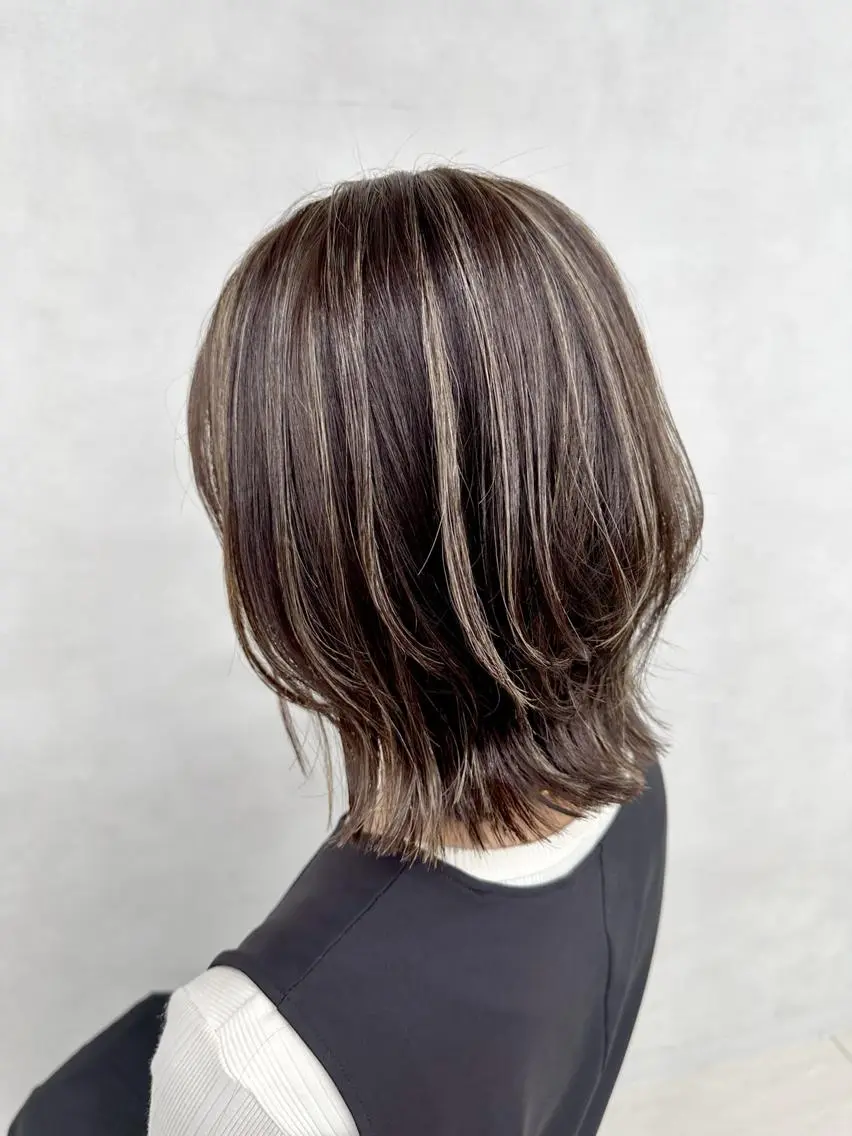 セミロング カラー ヘアアレンジ セミロングパーマ 透明感カラー ハイライトカラー ハイライト 髪質改善 カット ヘアカラー トリートメント 💎ハイライトカラー /髪質改善カラー💎のヘアスタイル