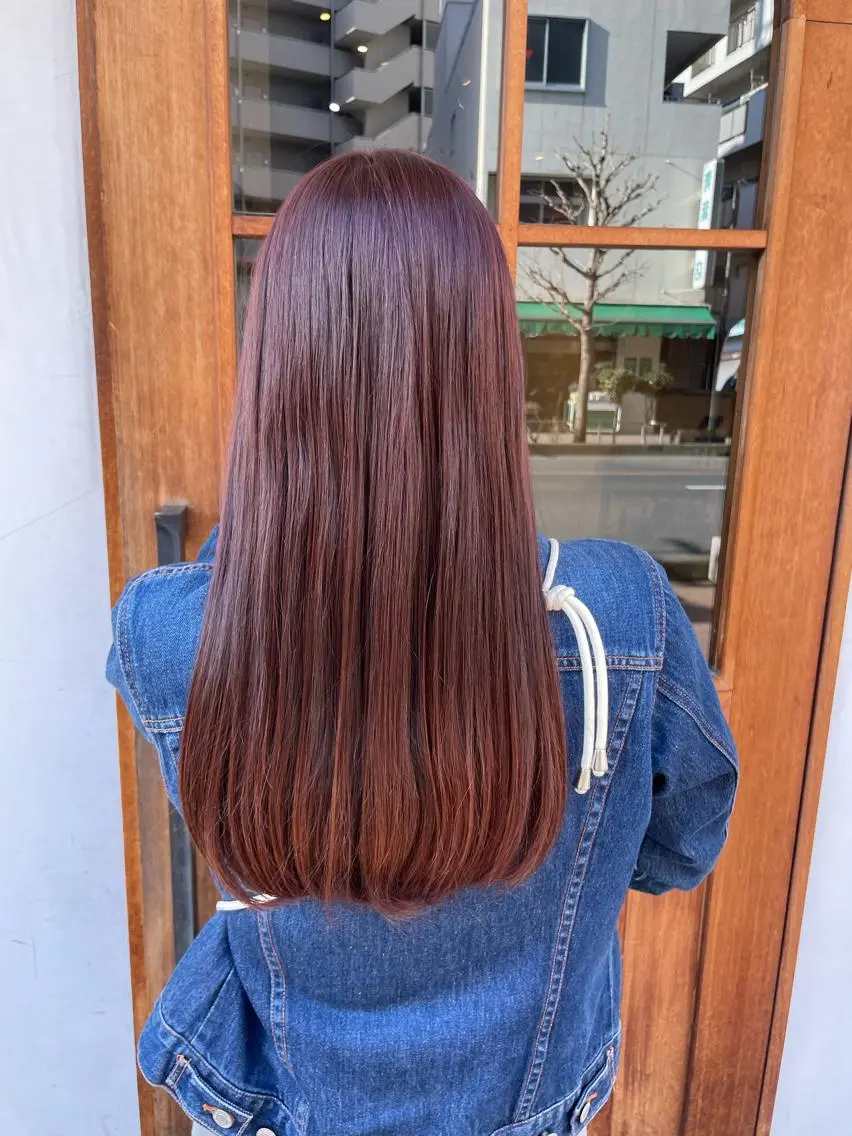 ロング カラー ブラウンカラー ピンクカラー ピンクブラウン ヘアカラー トリートメント いまじゅく あおいのヘアスタイル