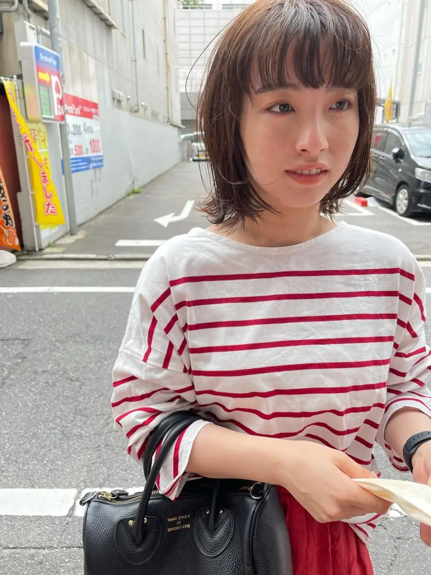 ミディアム カット ヘアカラー トリートメント ayane⭐️ボブ・ ショート・パーマのヘアスタイル