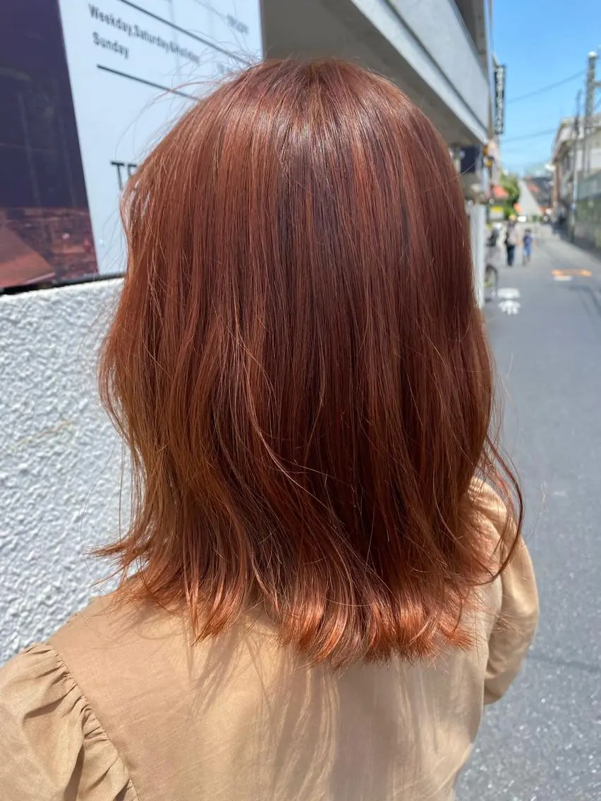 ミディアム カラー オレンジ niconail 🧣ayu 📍烏山のネイルデザイン