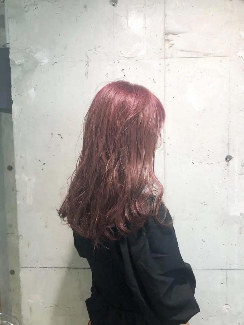 ミディアム カラー パーマ ヘアアレンジ メンズ キッズ ネイル マツエク・マツパ ピンクカラー カラーマツエク ピンク 当日予約⭕️ Rene’のヘアスタイル