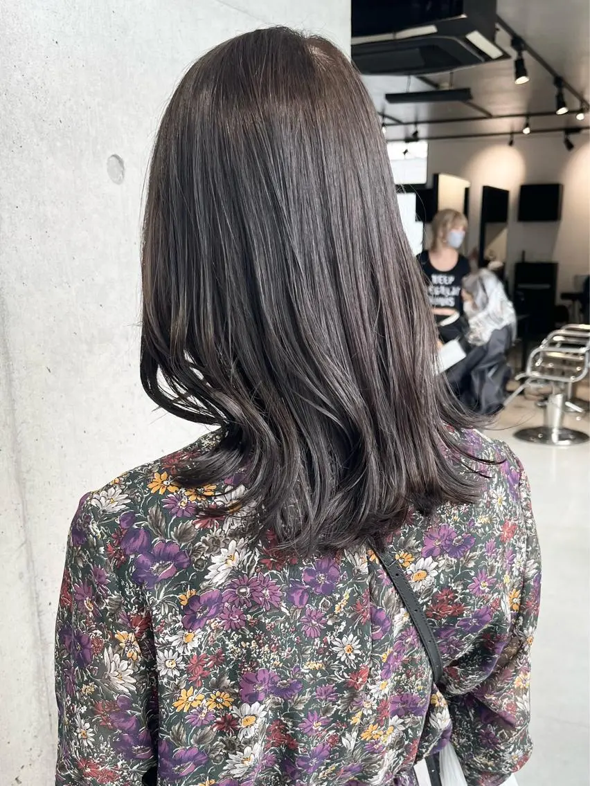 ミディアム カラー 透明感カラー✂︎ /縮毛矯正/YUKAのヘアスタイル