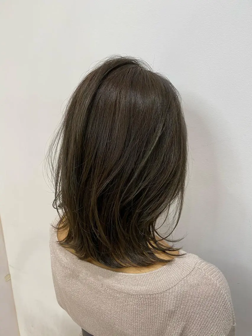 ミディアム 顔まわりカット🌟 くびれヘア/寺門遥輝のヘアスタイル