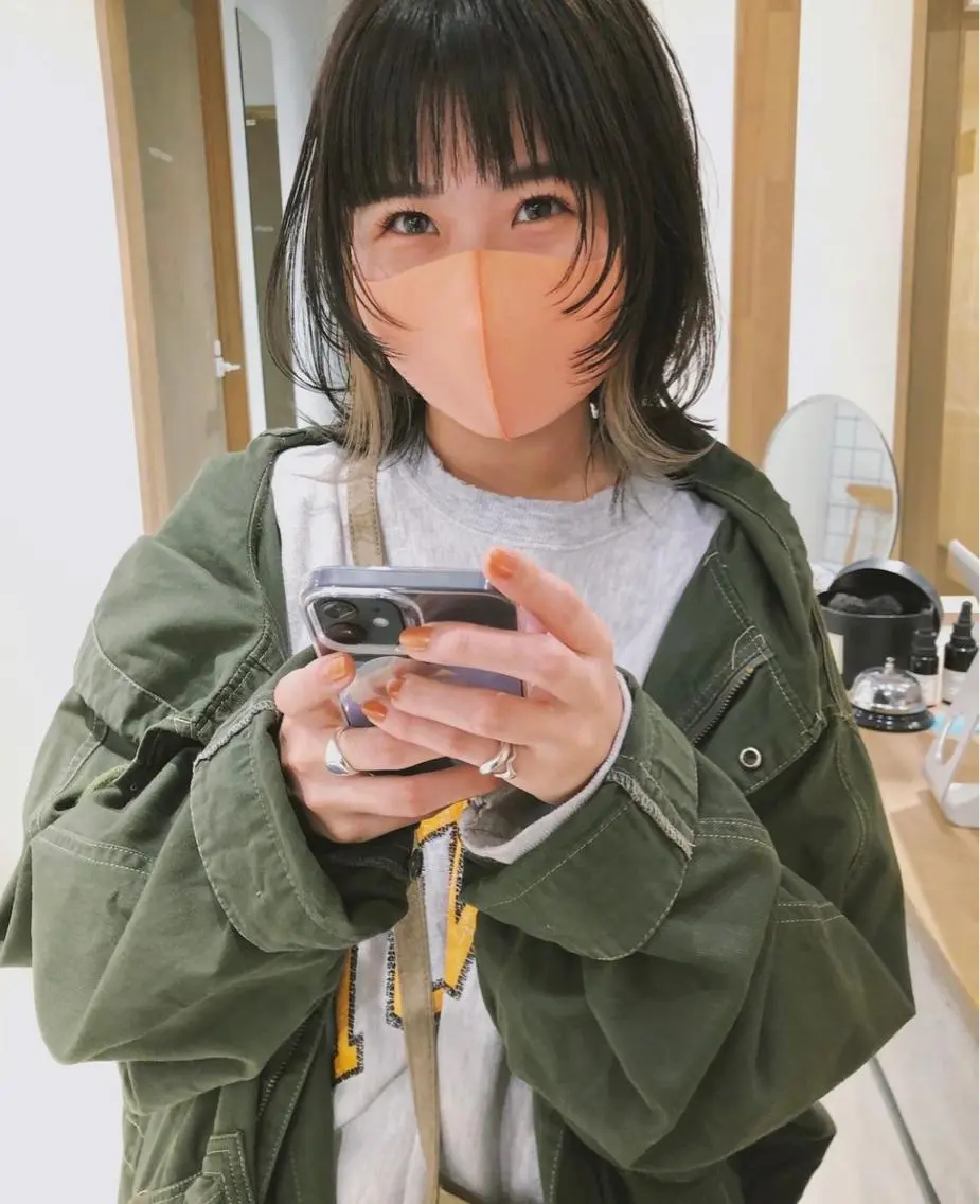 ミディアム カラー ヘアアレンジ カット トリートメント ヘッドスパ ヘアセット ボブ/プツボブ tsumuguのヘアスタイル