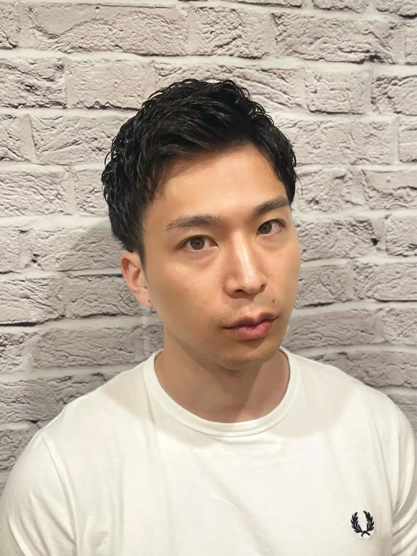 ショート パーマ メンズ メンズパーマ ツーブロック ショートヘア メンズカット特化💈 遠山泰輝のヘアスタイル