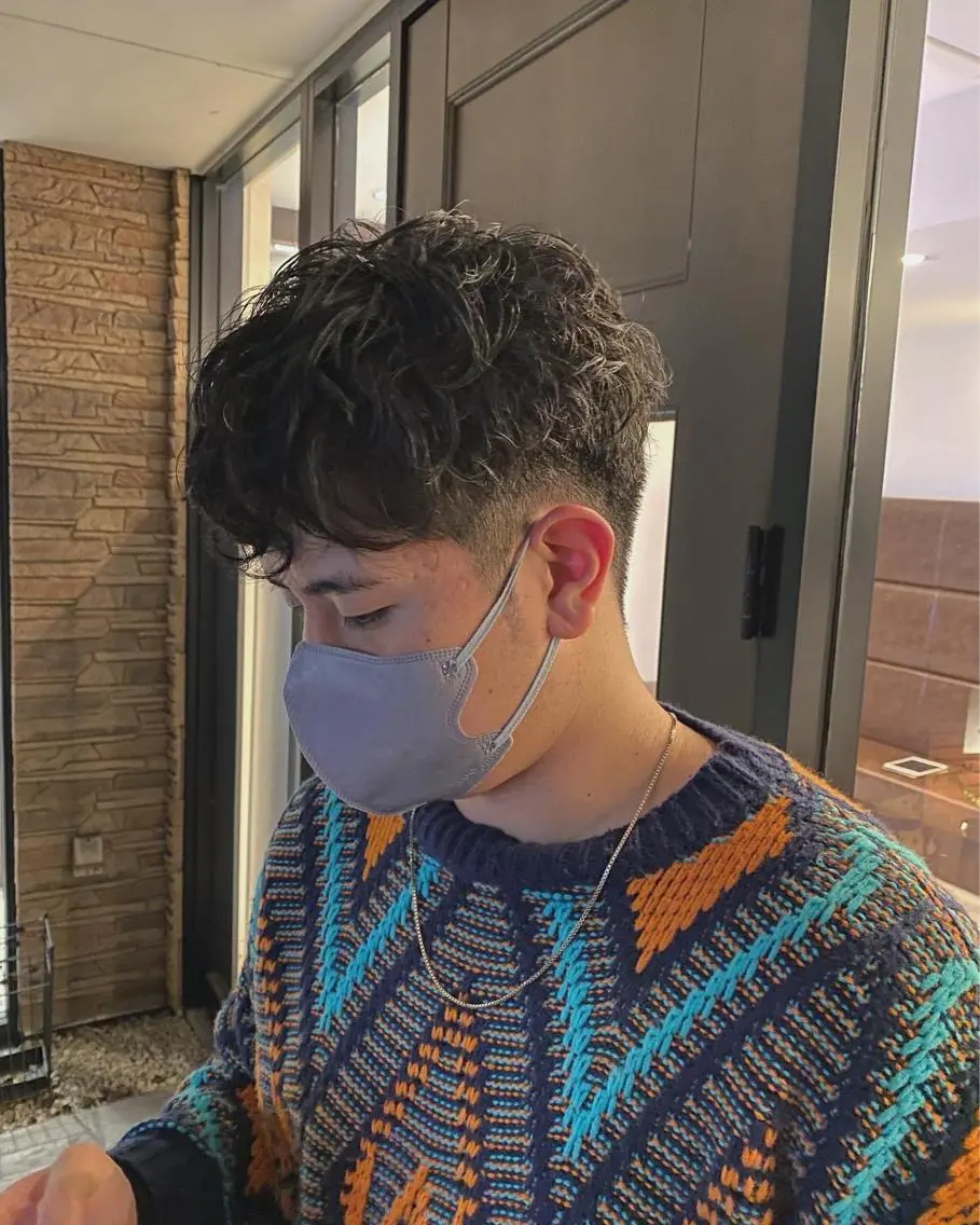 メンズ マッシュ メンズパーマ 刈り上げ 池田 健汰のヘアスタイル