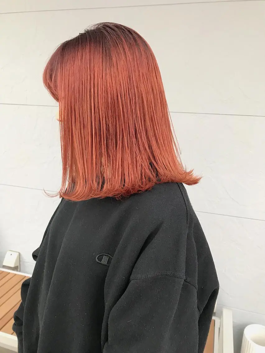 ミディアム カラー ヘアアレンジ オレンジ ヘアカラー トリートメント lani ブリーチ /ダブルカラーのヘアスタイル