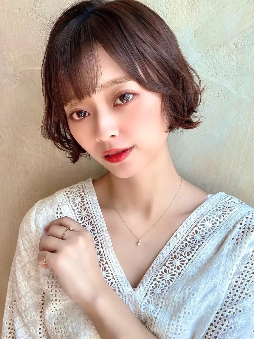 セミロング カラー パーマ ヘアアレンジ ショートボブ ボブ 似合わせカット 🌈小顔似合わせ SHIHO🌈のヘアスタイル