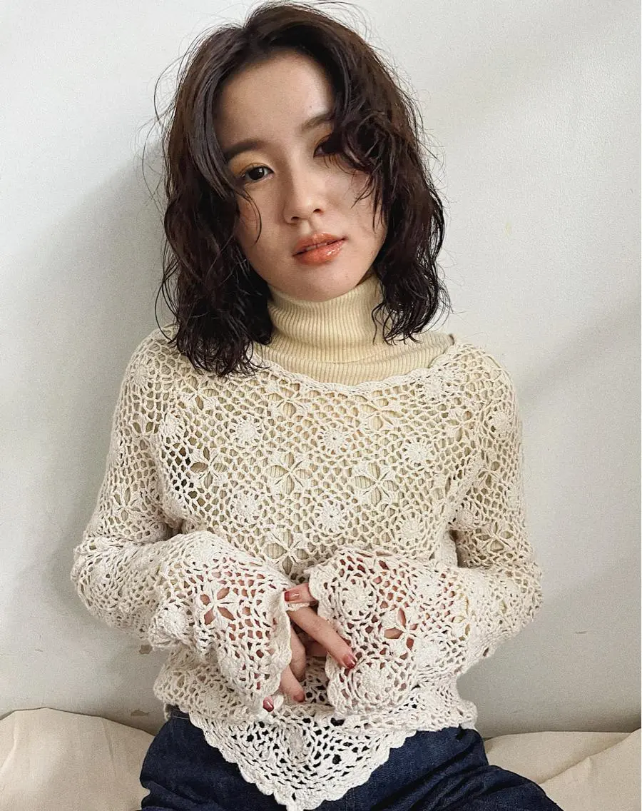 セミロング カラー カット ヘアカラー 西山 紗耶香🪽 透明感カラー/ボブのヘアスタイル