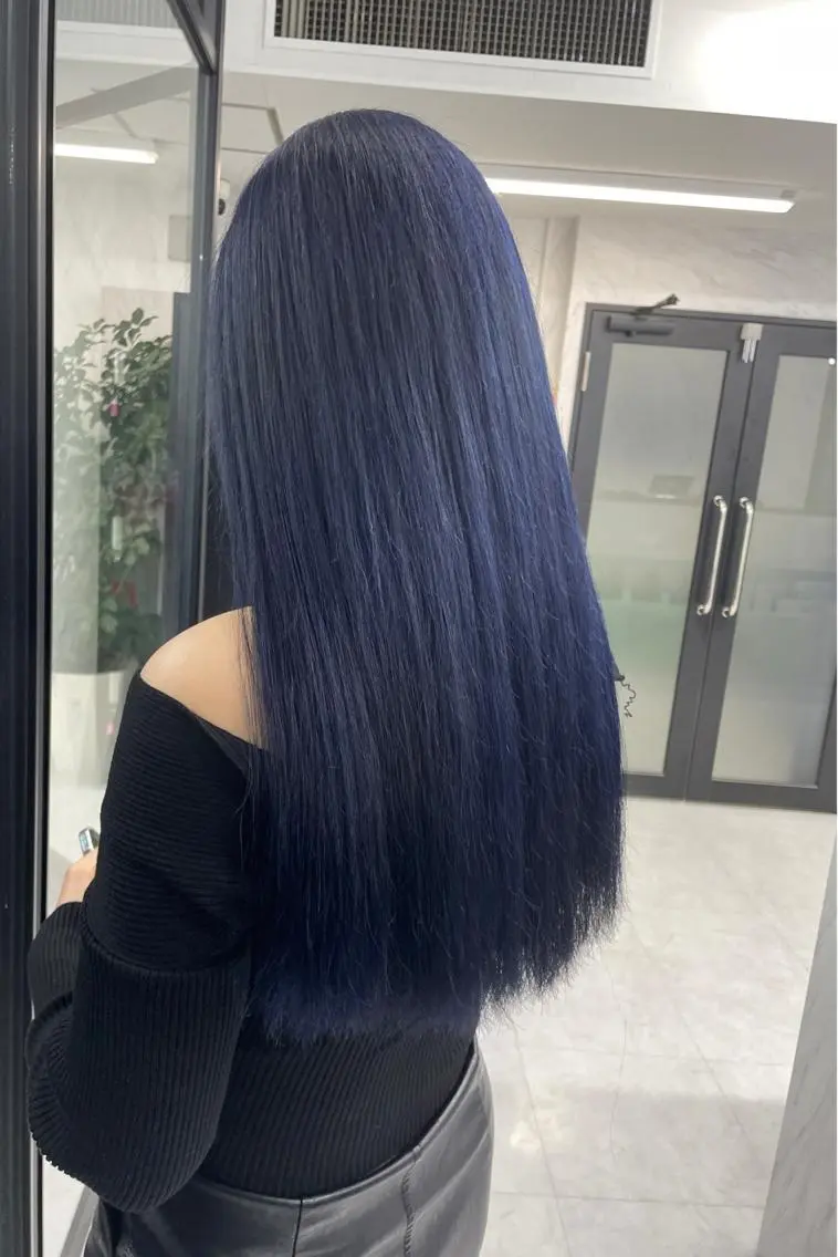 ロング カラー ダブルカラー ネイビーカラー ヘアカラー トリートメント wehlen_ keisukeのヘアスタイル