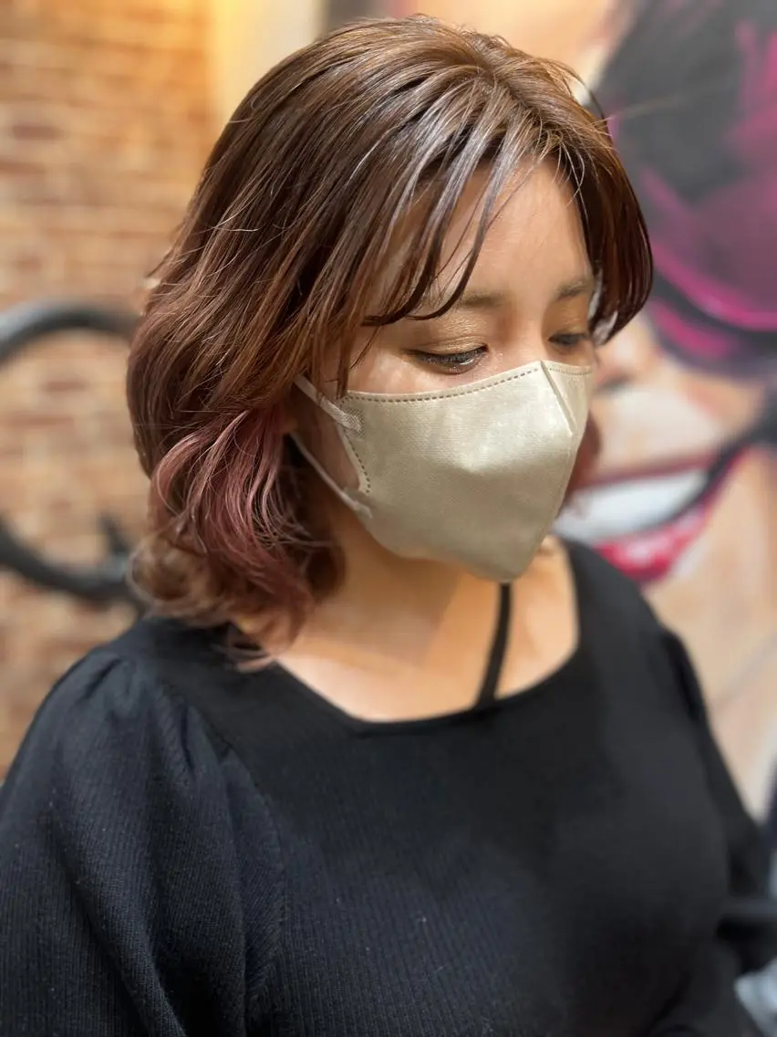 ミディアム カラー パーマ ヘアアレンジ メンズ キッズ ネイル マツエク・マツパ アイブロウ メンズブリーチ メンズハイライト メンズインナーカラー メンズ韓国風 ブリーチ 久木原 ゆりのヘアスタイル