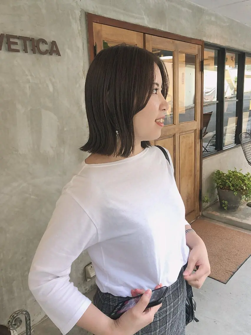ミディアム カラー ボブ 外ハネヘア 後藤 雅貴のヘアスタイル