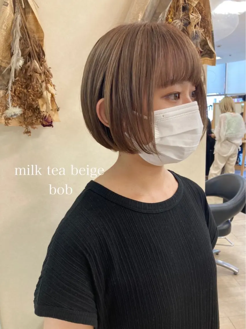 ショート カラー 切りっぱなしボブ ショートボブ ハンサムショート ベージュカラー ミルクティーベージュ カット ヘアカラー トリートメント 初めてのショート お任せください✂️のヘアスタイル