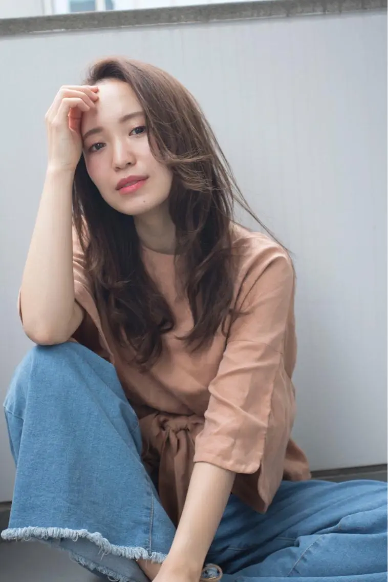 ミディアム カラー パーマ 吉野 桂祐のヘアスタイル