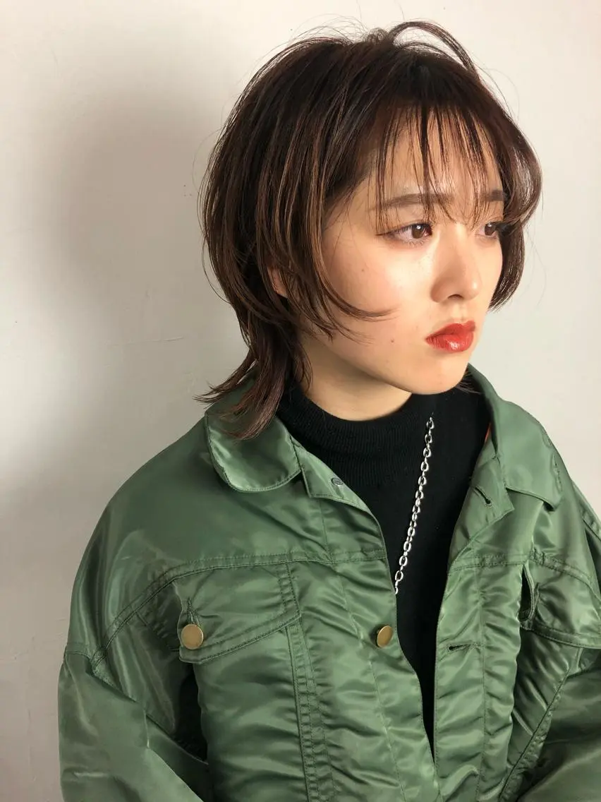 ミディアム ウルフカット カット 千葉 郁也のヘアスタイル