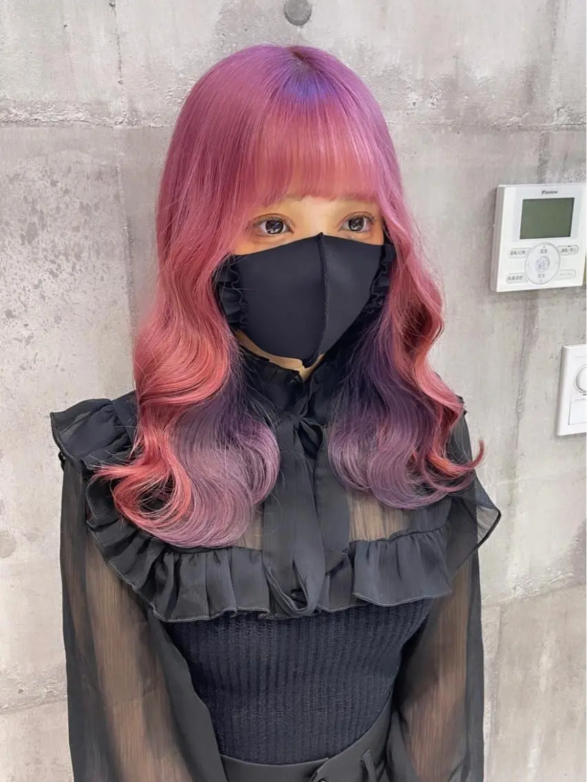 ロング カラー パーマ ヘアアレンジ メンズ キッズ ネイル マツエク・マツパ アイブロウ レイヤー/ダブル カラー/YURINAのヘアスタイル