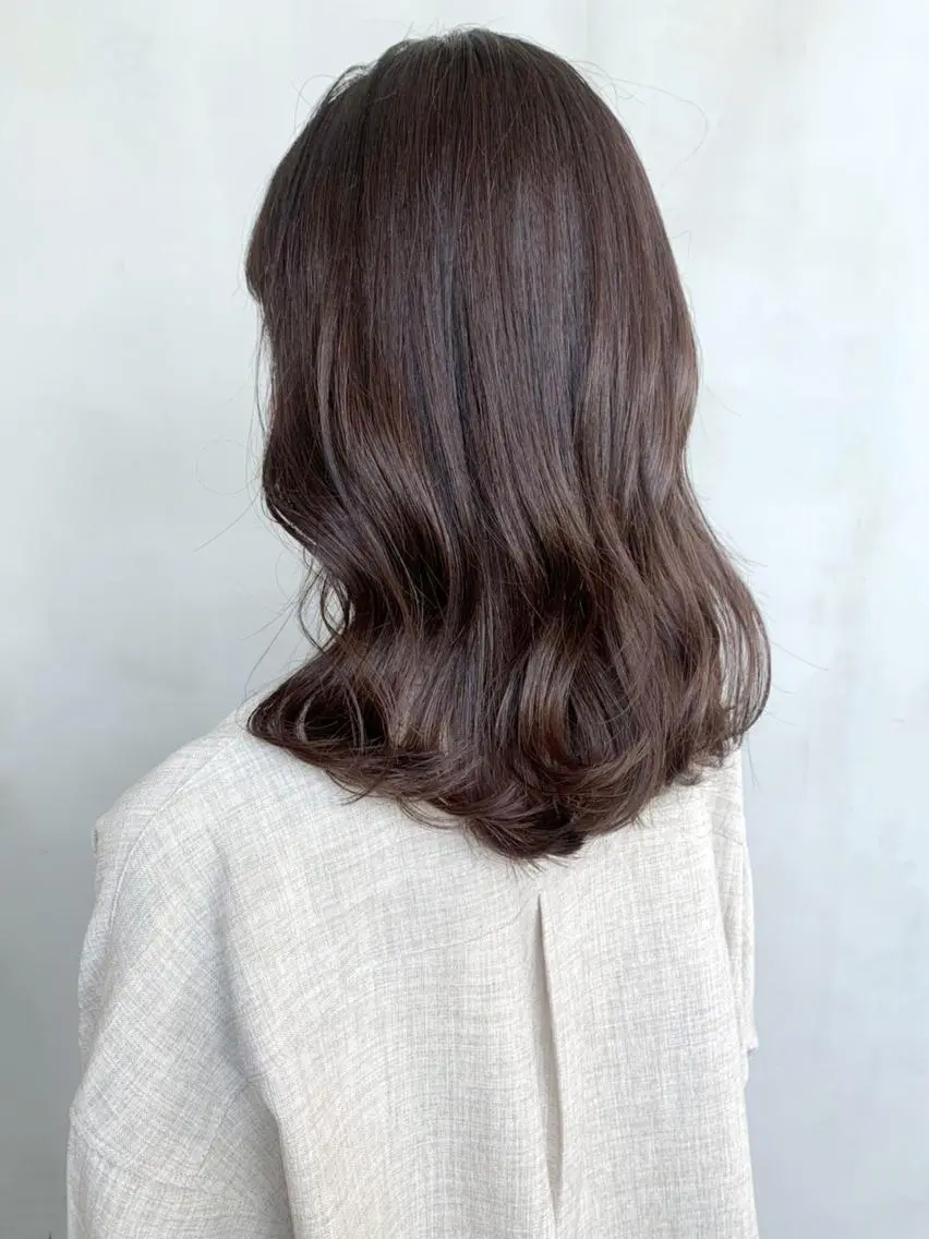 セミロング カラー パーマ ヘアアレンジ ブラウンカラー ダークブラウン ITbyALBUM 八王子店のヘアスタイル
