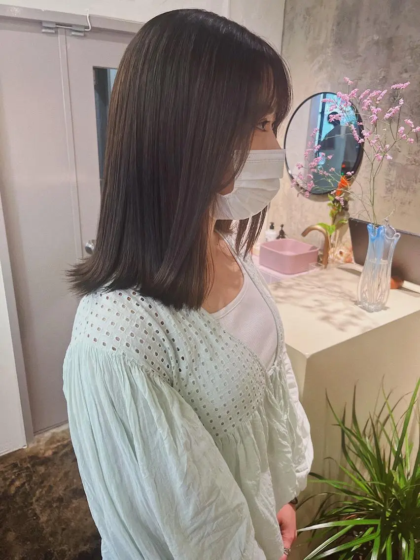 ミディアム ヘアカラー 西山 紗耶香🪽 透明感カラー/ボブのヘアスタイル