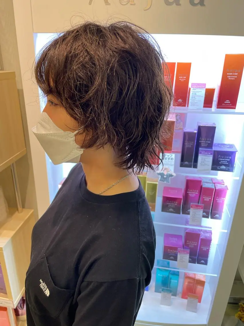 ショート パーマ くせ毛 カット パーマ トリートメント 松佐 ゆかりのヘアスタイル