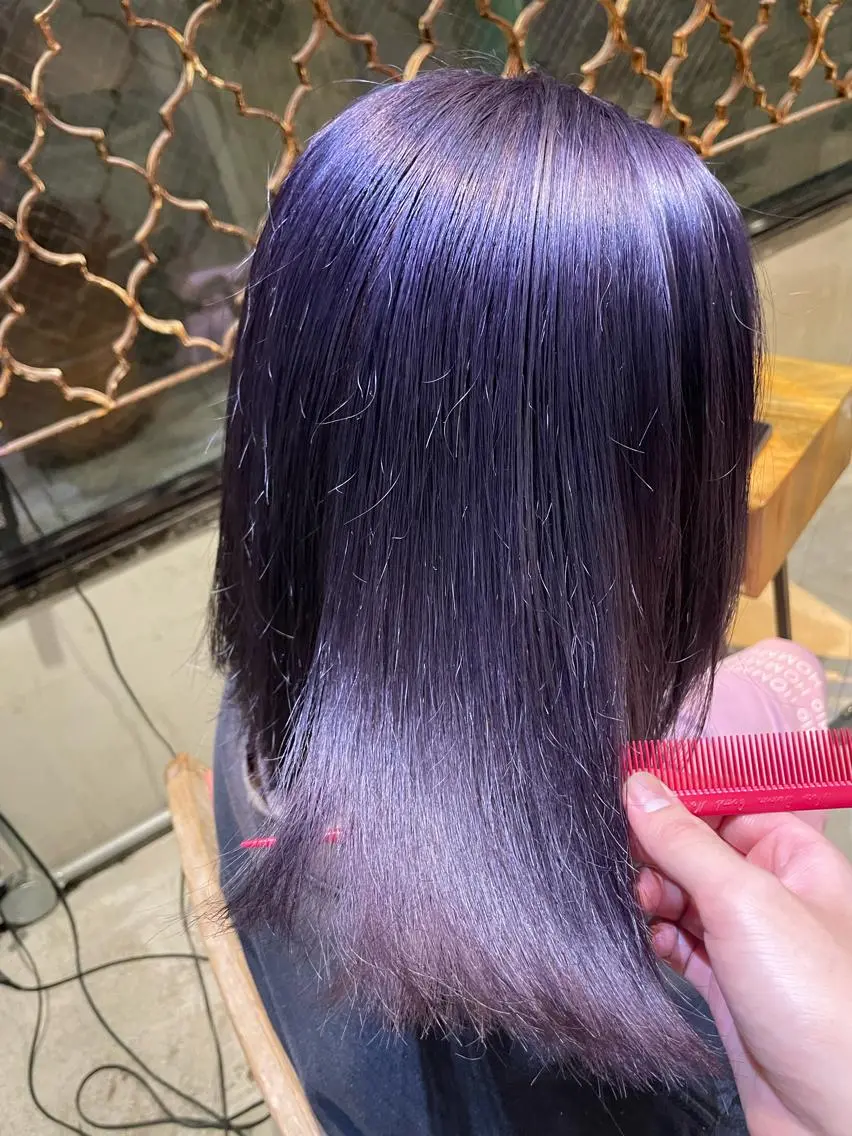 ショート カラー メンズ パープルカラー ヘアカラー トリートメント ヘアセット 美髪/透明感/レイヤ ーTATSUKI☘️のヘアスタイル