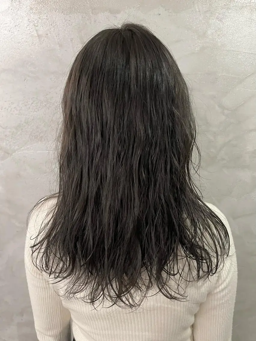 セミロング カラー アッシュ 透明感カラー/ ブリーチ無し/RYOのヘアスタイル