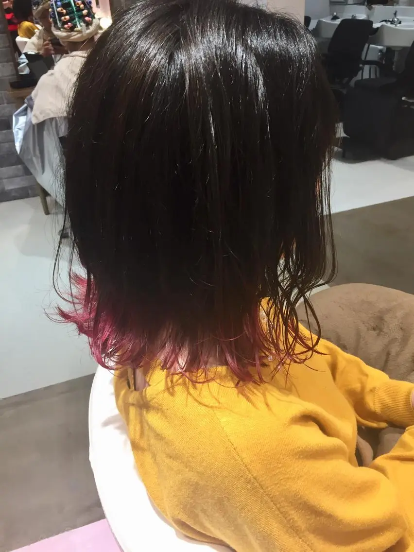 ミディアム カット ヘアカラー トリートメント 所渉/韓国レイヤー /ウルフカットのヘアスタイル