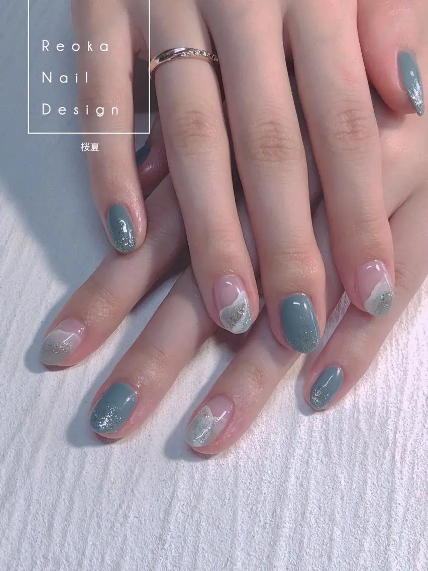 ミディアム ネイル アートネイル Blowe ニュアンスのネイルデザイン