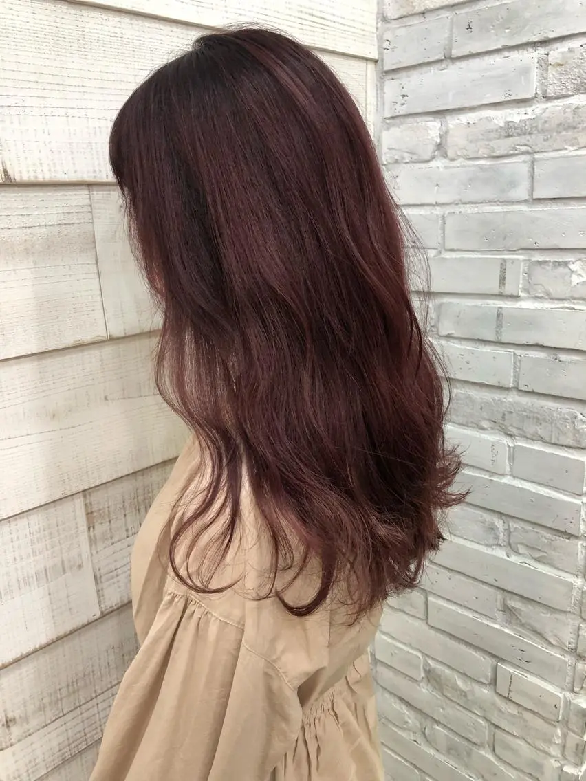 セミロング カラー ヘアアレンジ ブリーチダブルカラー 元町三宮/三ノ宮のヘアスタイル