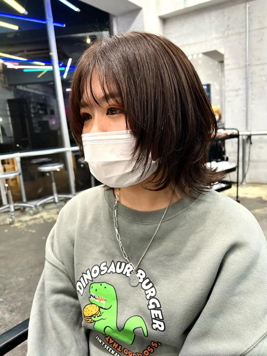 ミディアム カラー ヘアアレンジ カット ヘアカラー トリートメント ヘアセット 🐺ウルフの神🐺 /カラー/けいすけのヘアスタイル