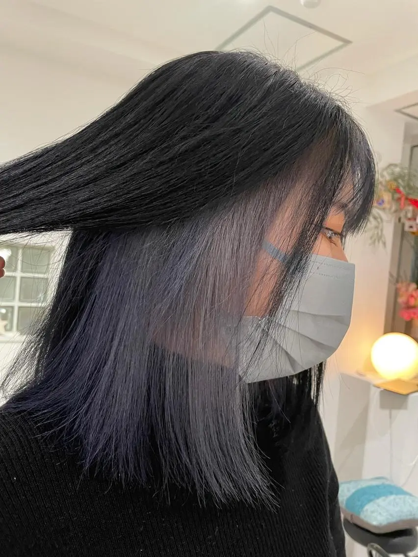 ミディアム カラー ブリーチ 京都美容師 塩のヘアスタイル