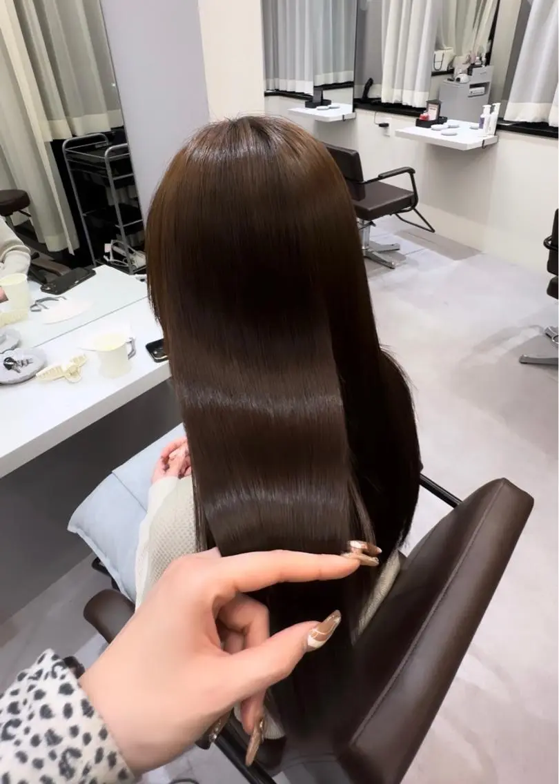 ロング 髪質改善 韓国風ヘア レイヤーカット 小顔カット 縮毛矯正 カット 縮毛矯正 トリートメント 韓国風✨髪質改善✨ 縮毛矯正✨松浦知奈美のヘアスタイル